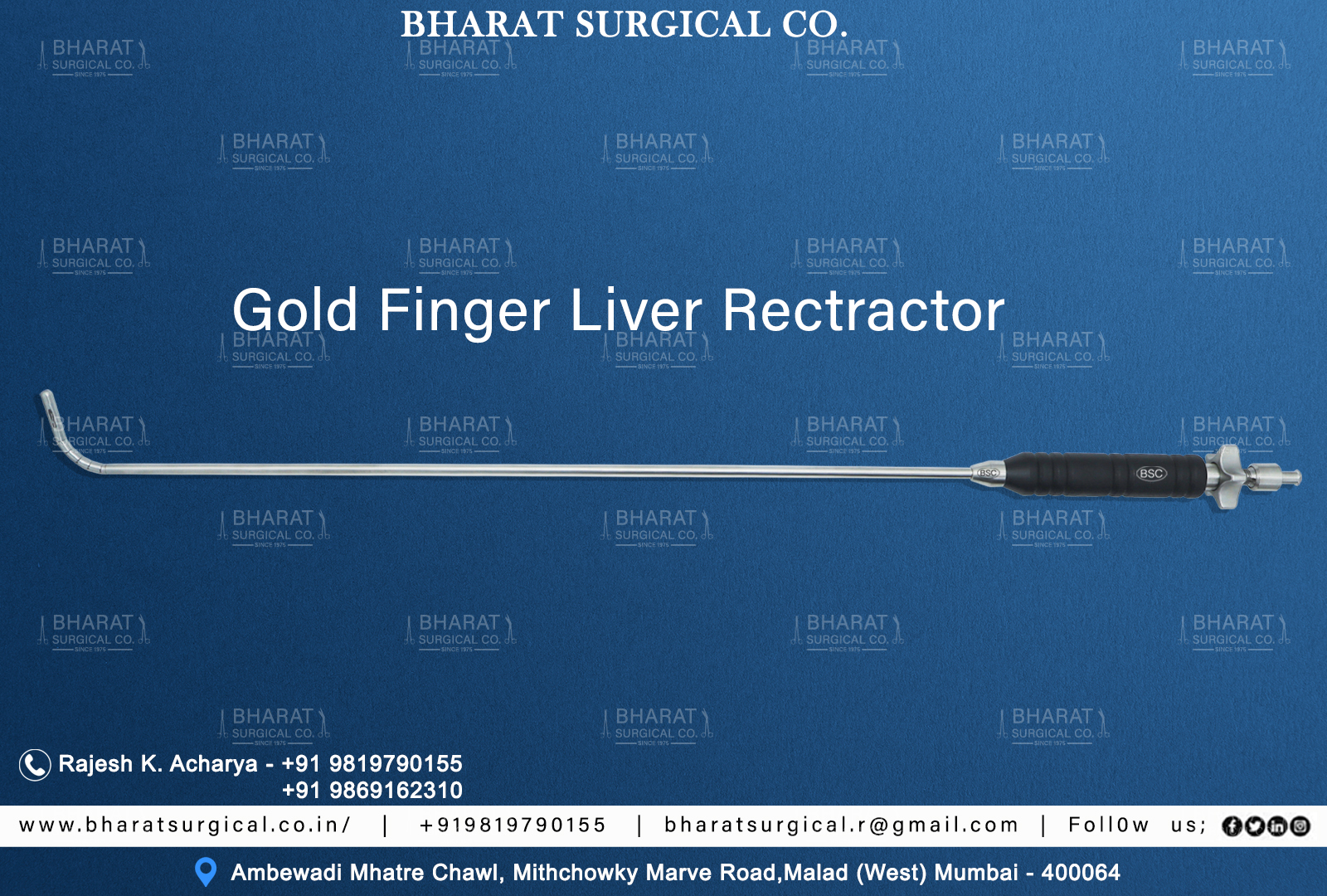 90 degree Golden-finger Liver Retractor manufacturers, Suppliers
