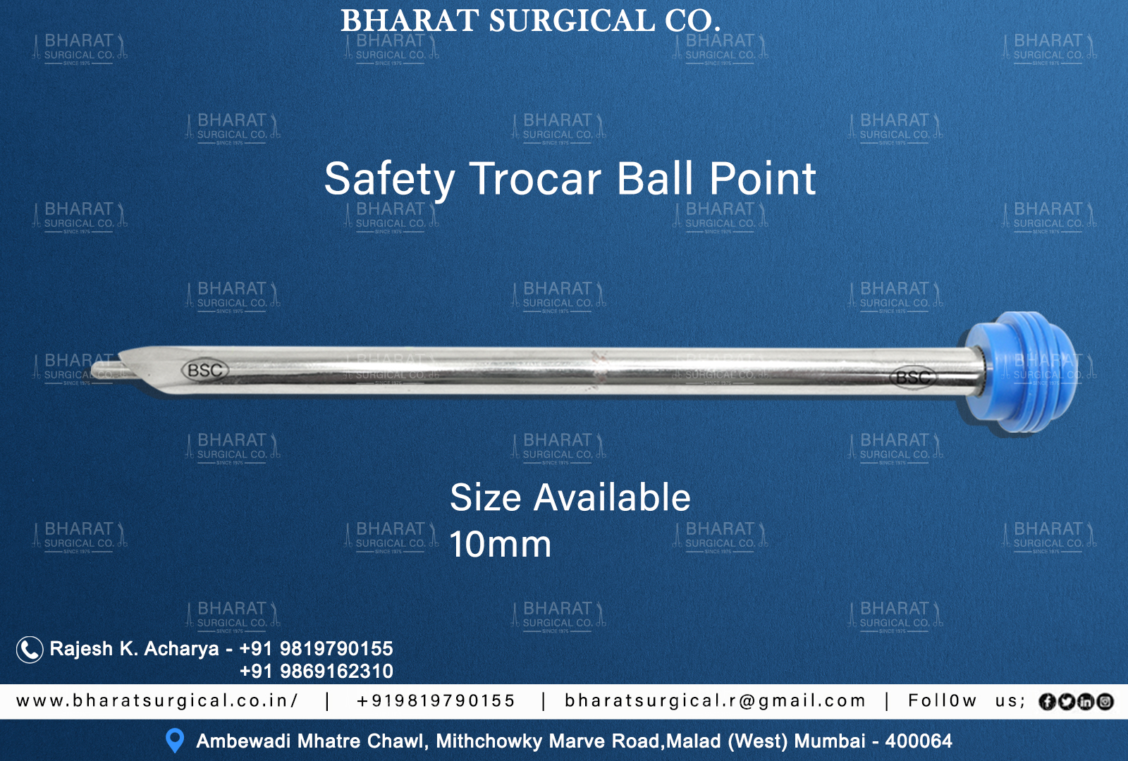  Ball Point Type Safety trocar Manufacturer , Supplier and  Exporter 