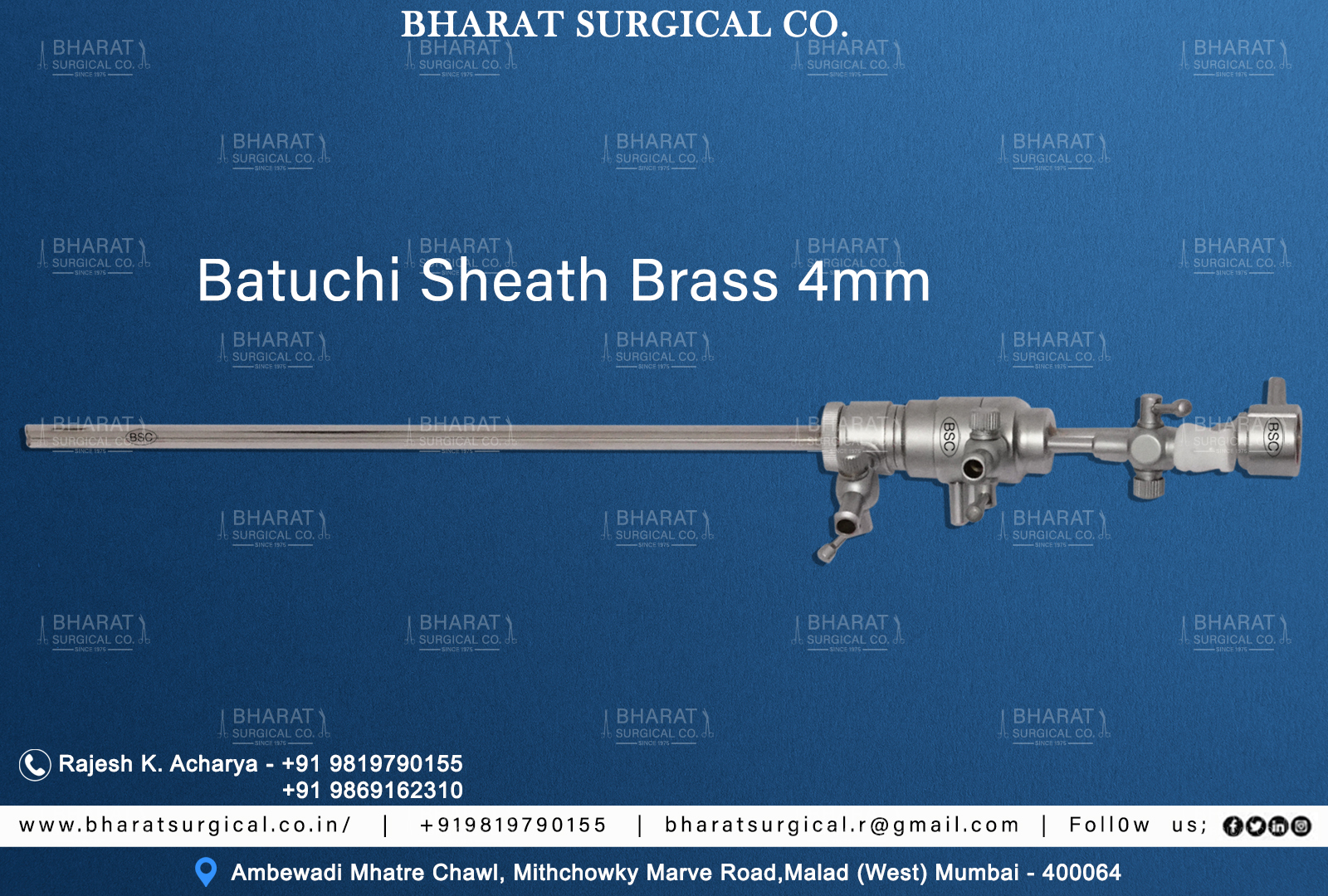Batuchi Sheath 4mm Brass Manufacturers, Suppliers, Importers, Dealers in Mumbai India