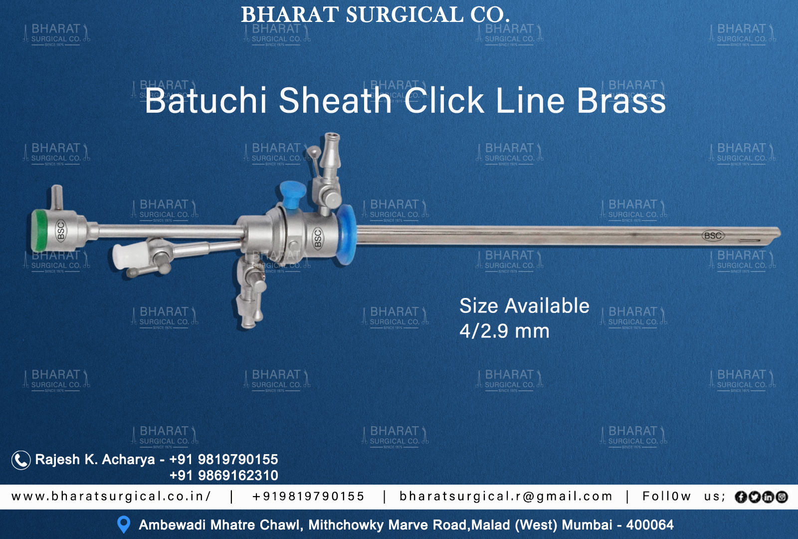 Clickline Type Batuchi Operative Sheath Brass  Manufacturers, Suppliers, Importers, Dealers in Mumbai India