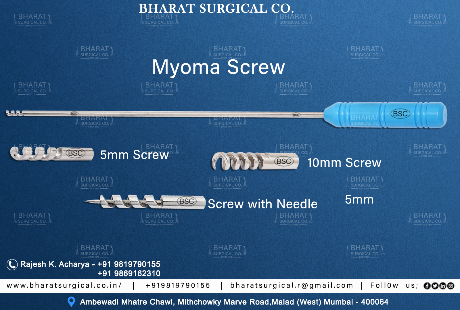 Myoma Screw manufacturers suppliers and exporters 