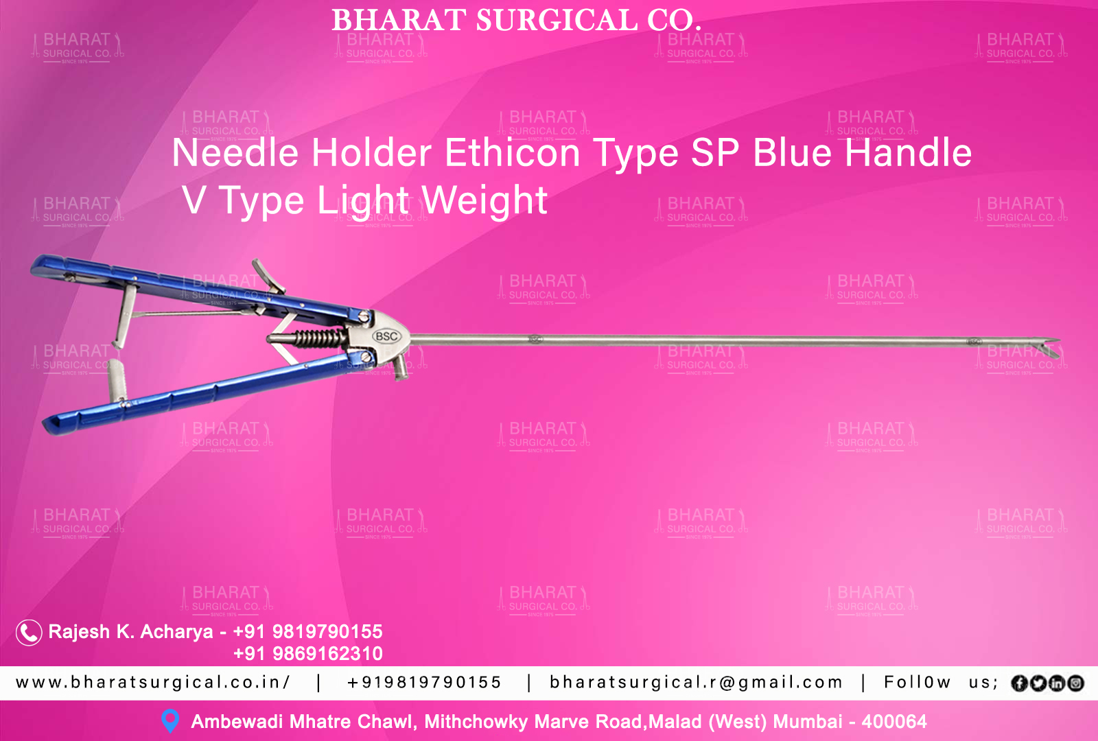 Needle Holder Ethicon Type SP Blue Handle Manufacturers & Suppliers 