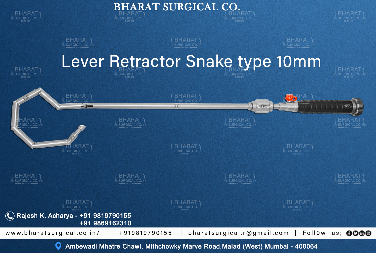 Snake Type Liver Retractor 10mm manufacturers Suppliers and exporters