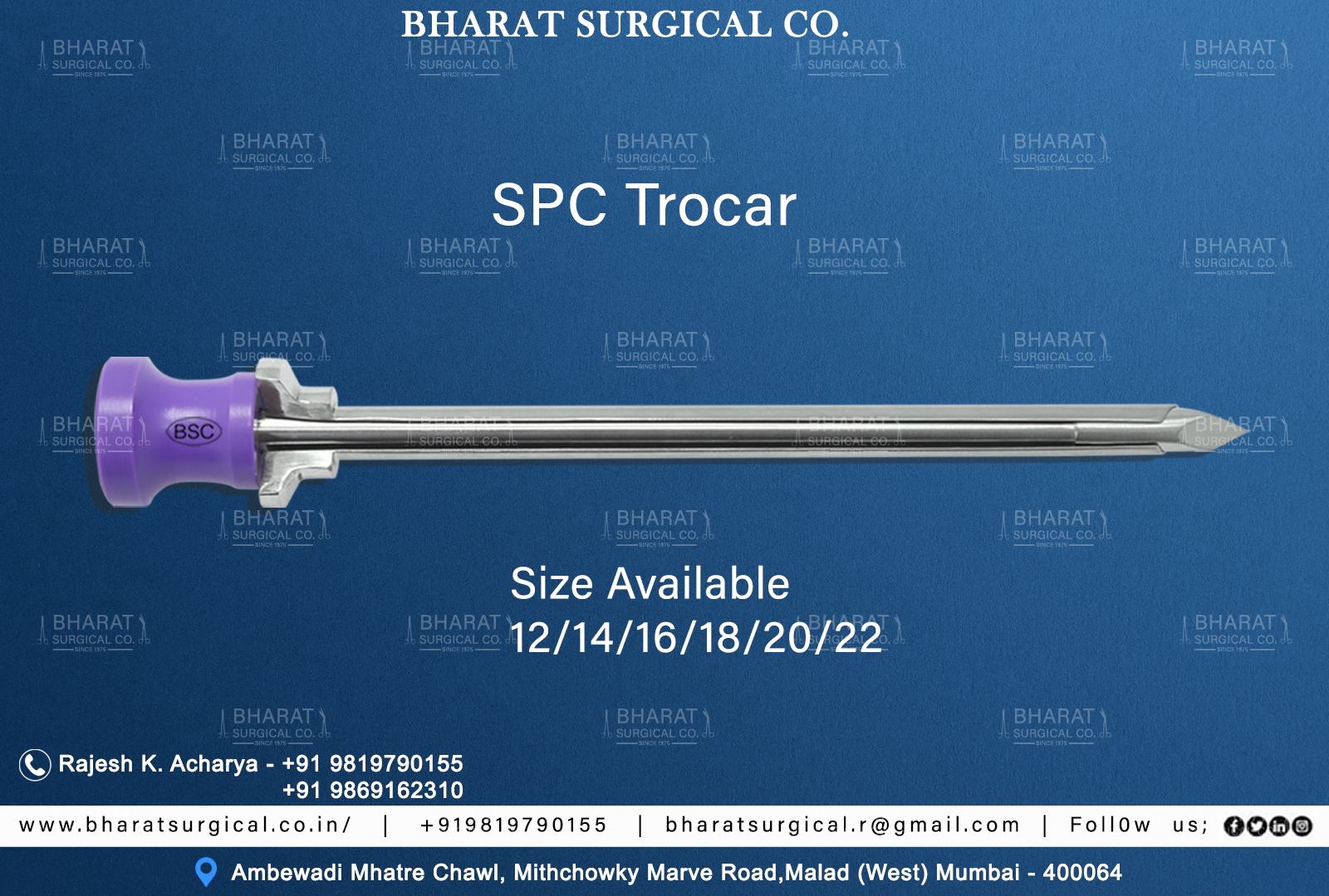 SPC Safety Trocar Manufacturers, suppliers and Exporters 