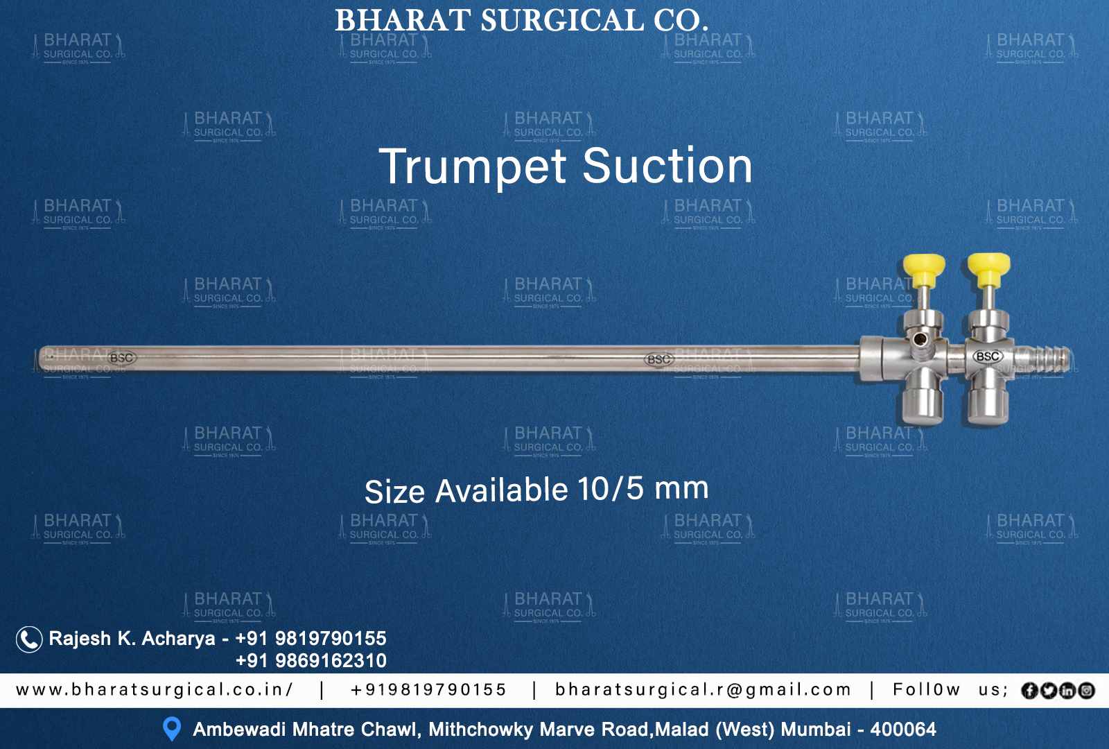 Suction Irrigation Trumpet Type 10/5mm manufacturers suppliers and exporters 
