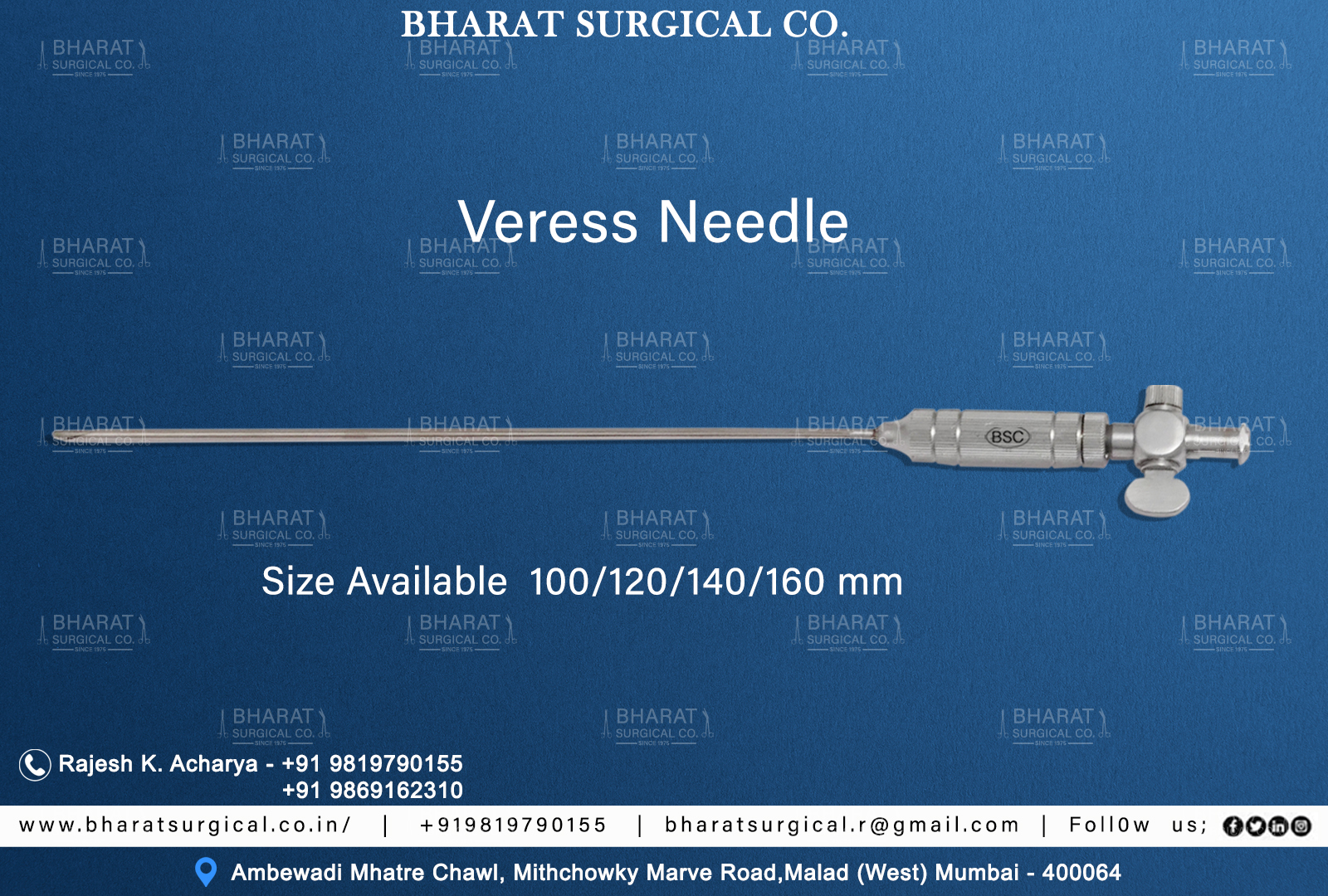 Veress Needle Manufacturers, suppliers and exporters 