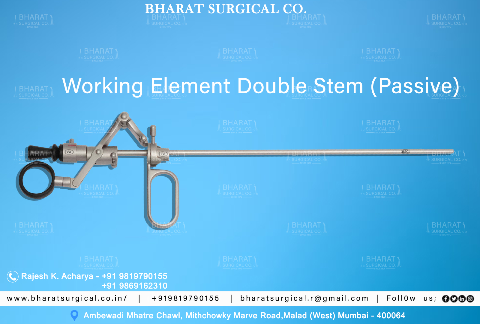 Working Element Double Stem Passive  Manufacturers, Suppliers, Importers, Dealers in Mumbai India