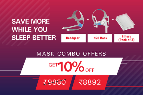 N20 Mask (1) + Headgears (1) + Filters pack of 3