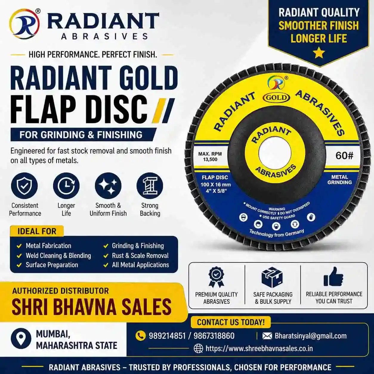Radiant Gold Flap Disc Manufacturers, Suppliers in Mumbai India