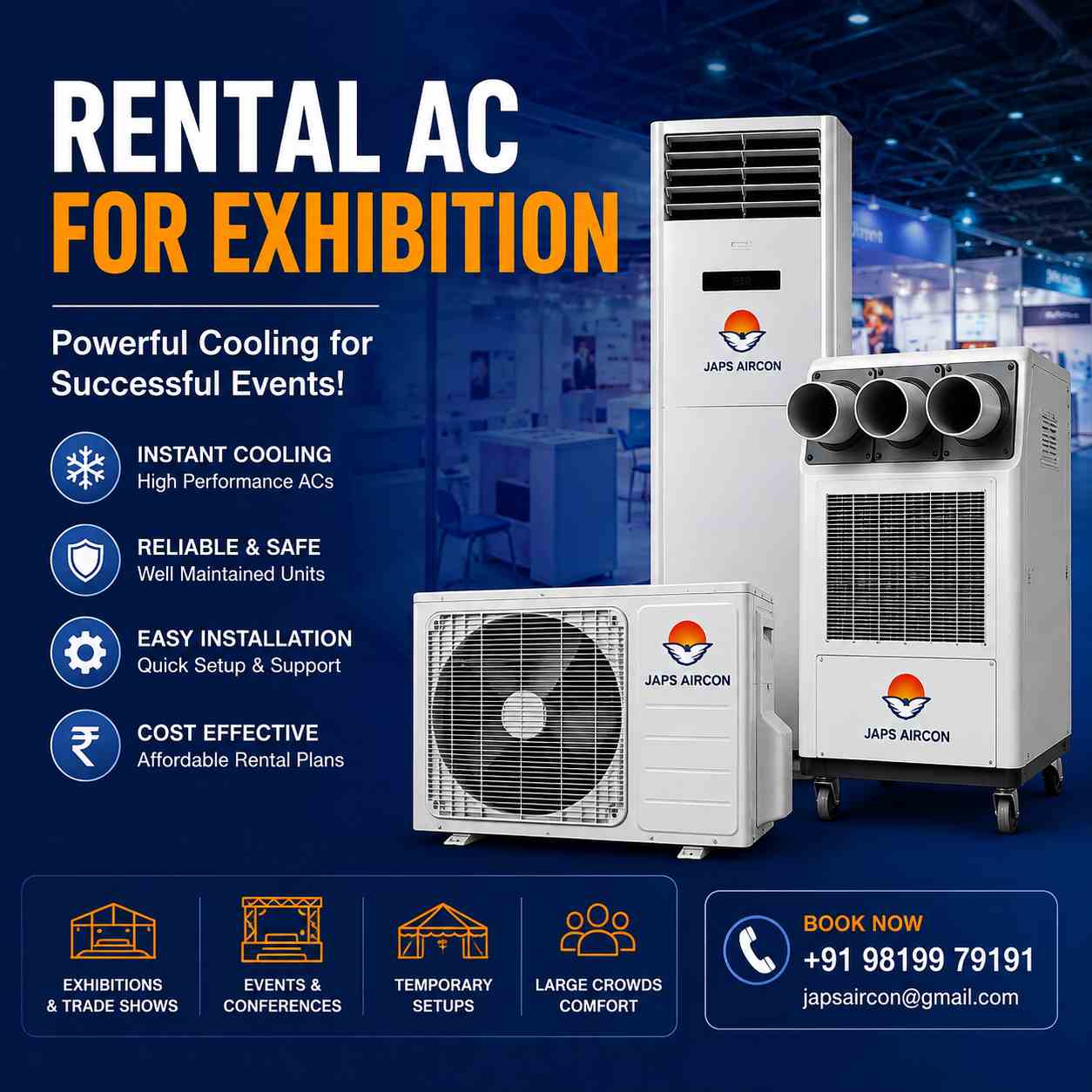 Tower AC on Rent by Japs Aircon