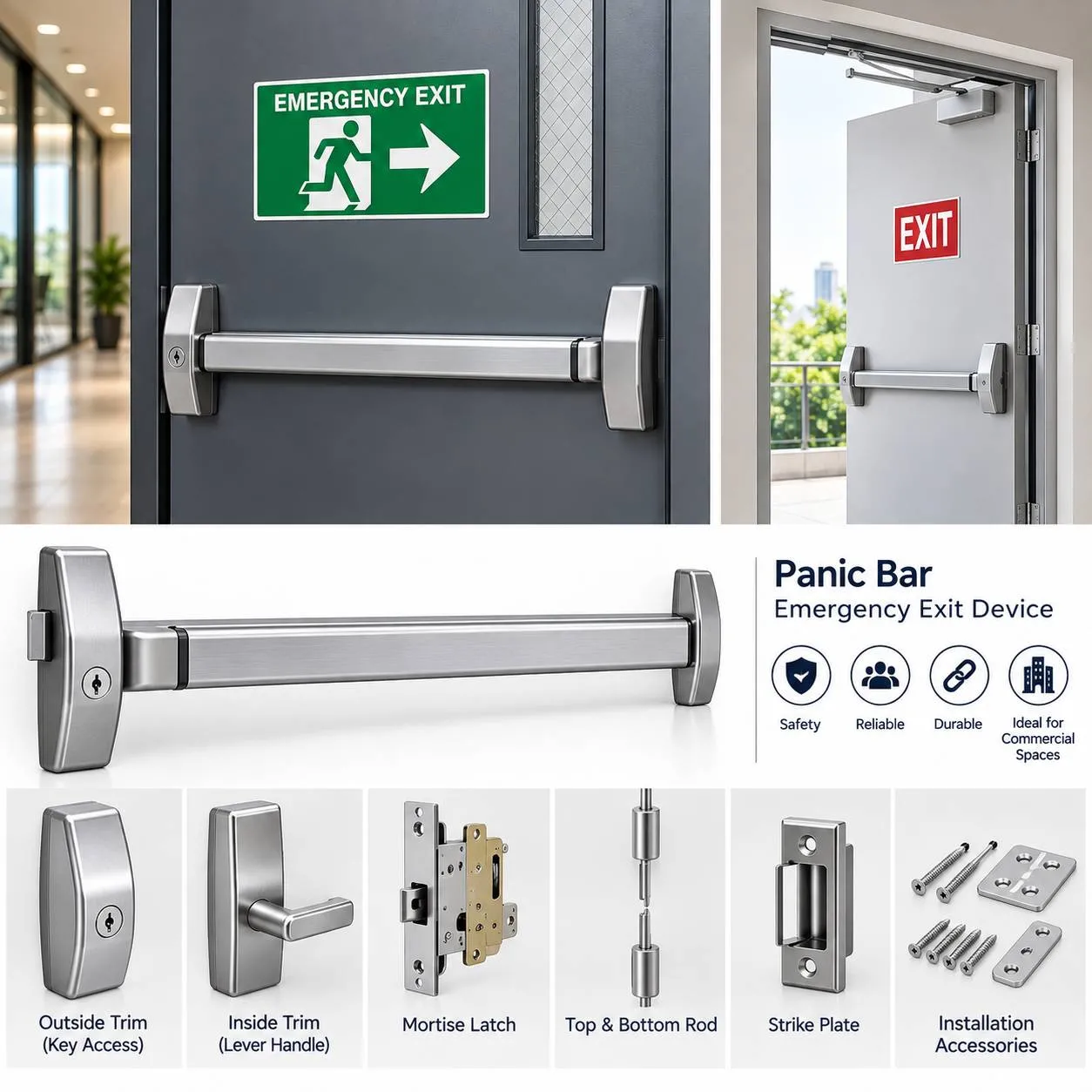 Panic Bar  Emergency Exit Device   Manufacturers in Mumbai, Maharashtra, India