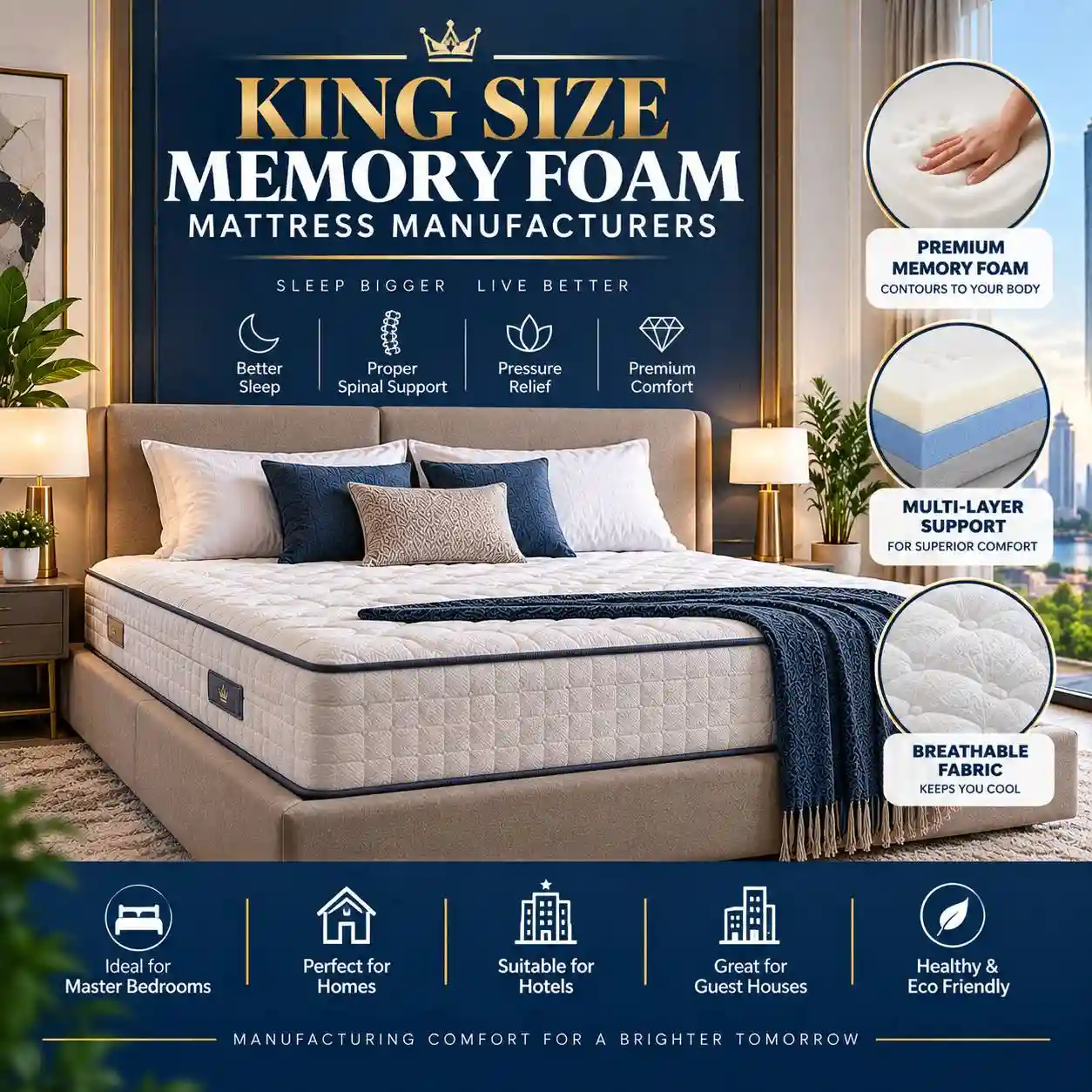 King Size Memory Foam Mattress Manufacturers